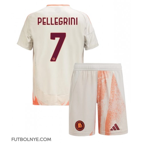 Camiseta AS Roma Lorenzo Pellegrini #7 Visitante Equipación para niños 2024-25 manga corta (+ pantalones cortos)